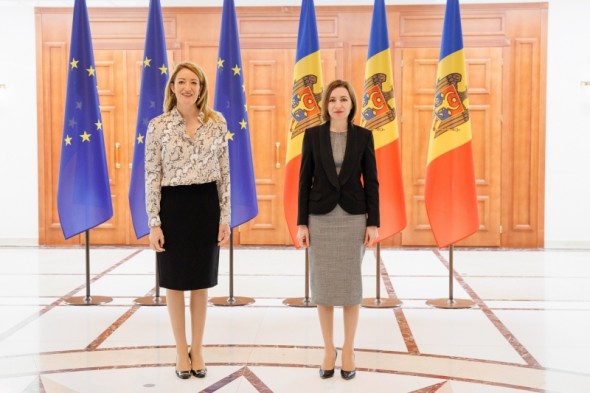 Maia Sandu, în discuție cu Președinta Parlamentului European, Roberta Metsola: „Avem nevoie de susținere”